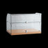 Exquisite Two Tiers Curved Glass Ambient Cake Display – Natural Oak - CD45-O